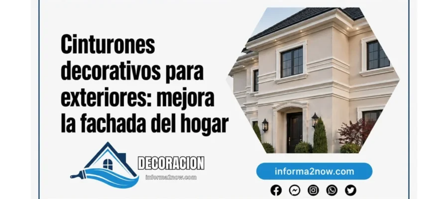 Cinturones decorativos para exteriores en fachada de casa elegante