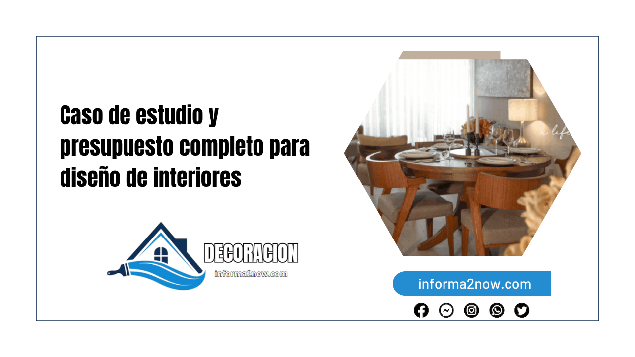 Caso de estudio y presupuesto completo para diseño de interiores