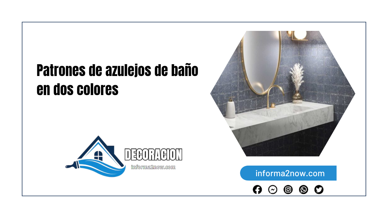 Patrones de azulejos de baño en dos colores