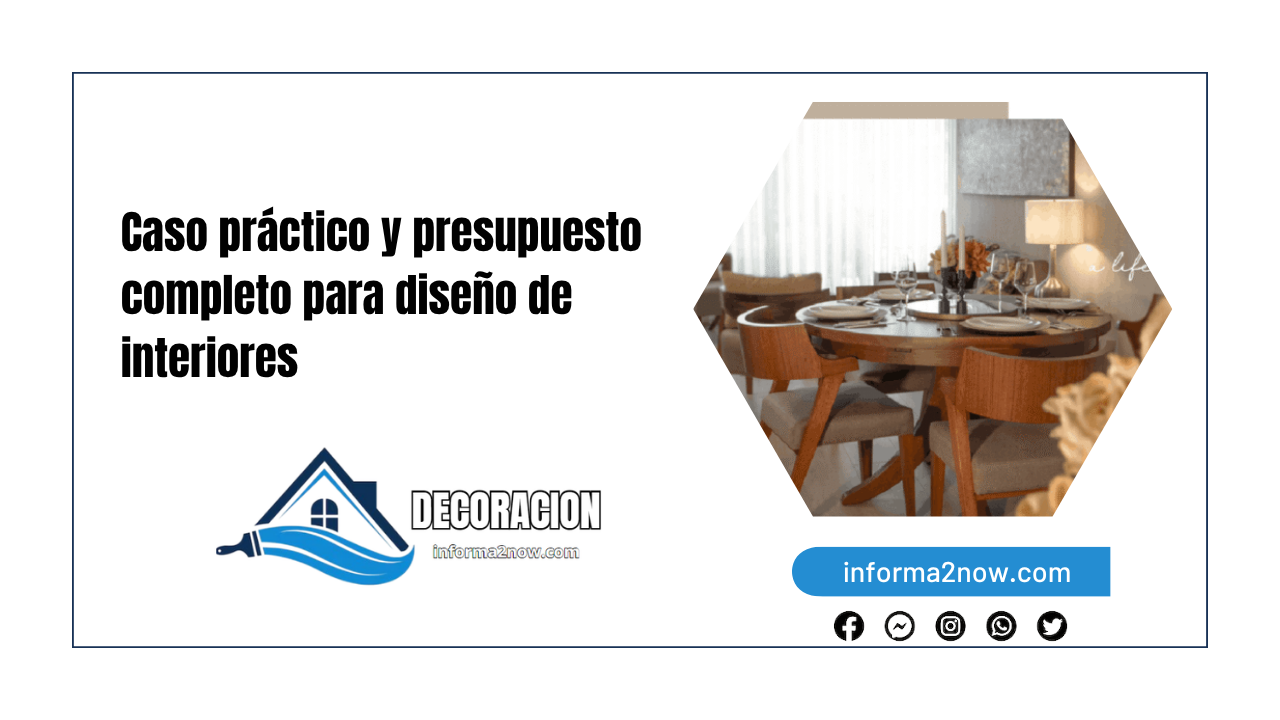 Caso práctico y presupuesto completo para diseño de interiores