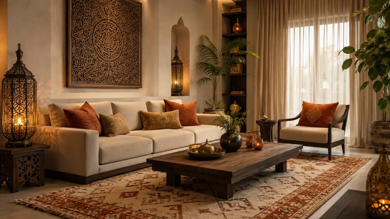 Salón con estilo oriental en la decoración del hogar
