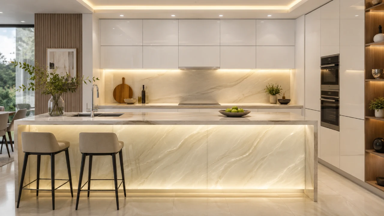 Paneles decorativos para azulejos de cocina con vidrio templado moderno