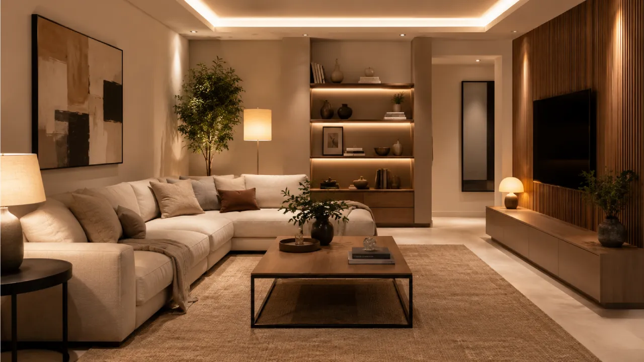 Salón terminado tras un proyecto de diseño de interiores bien planificado